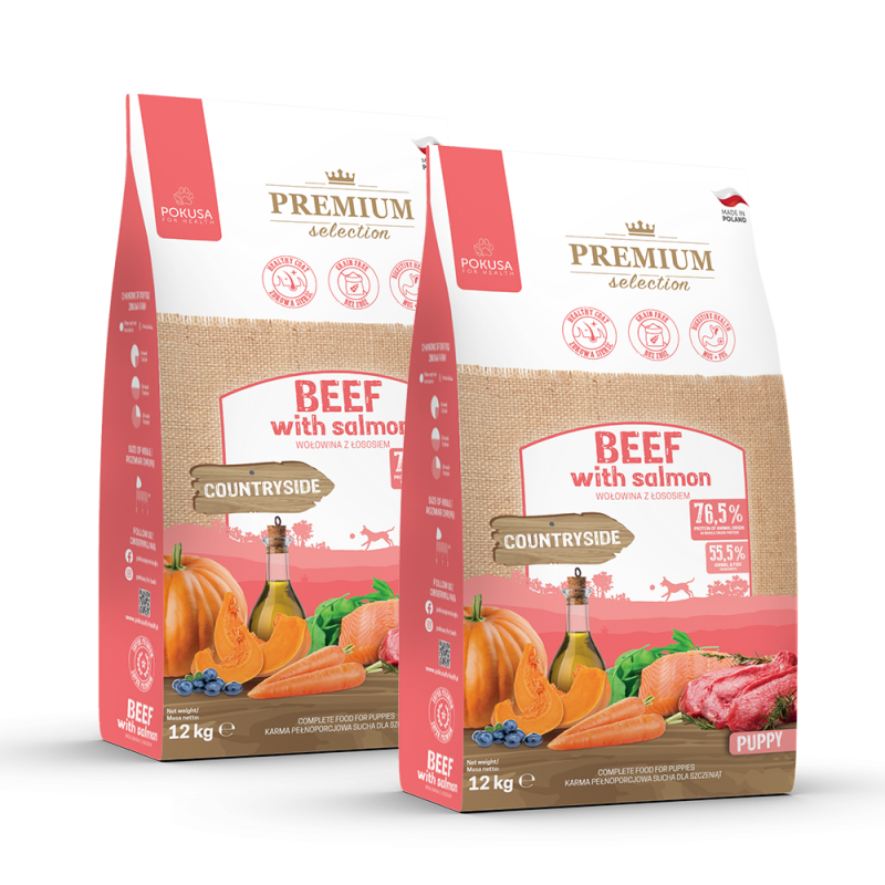 Pokusa Premium Selection Rind mit Lachs (Puppy/Junior)