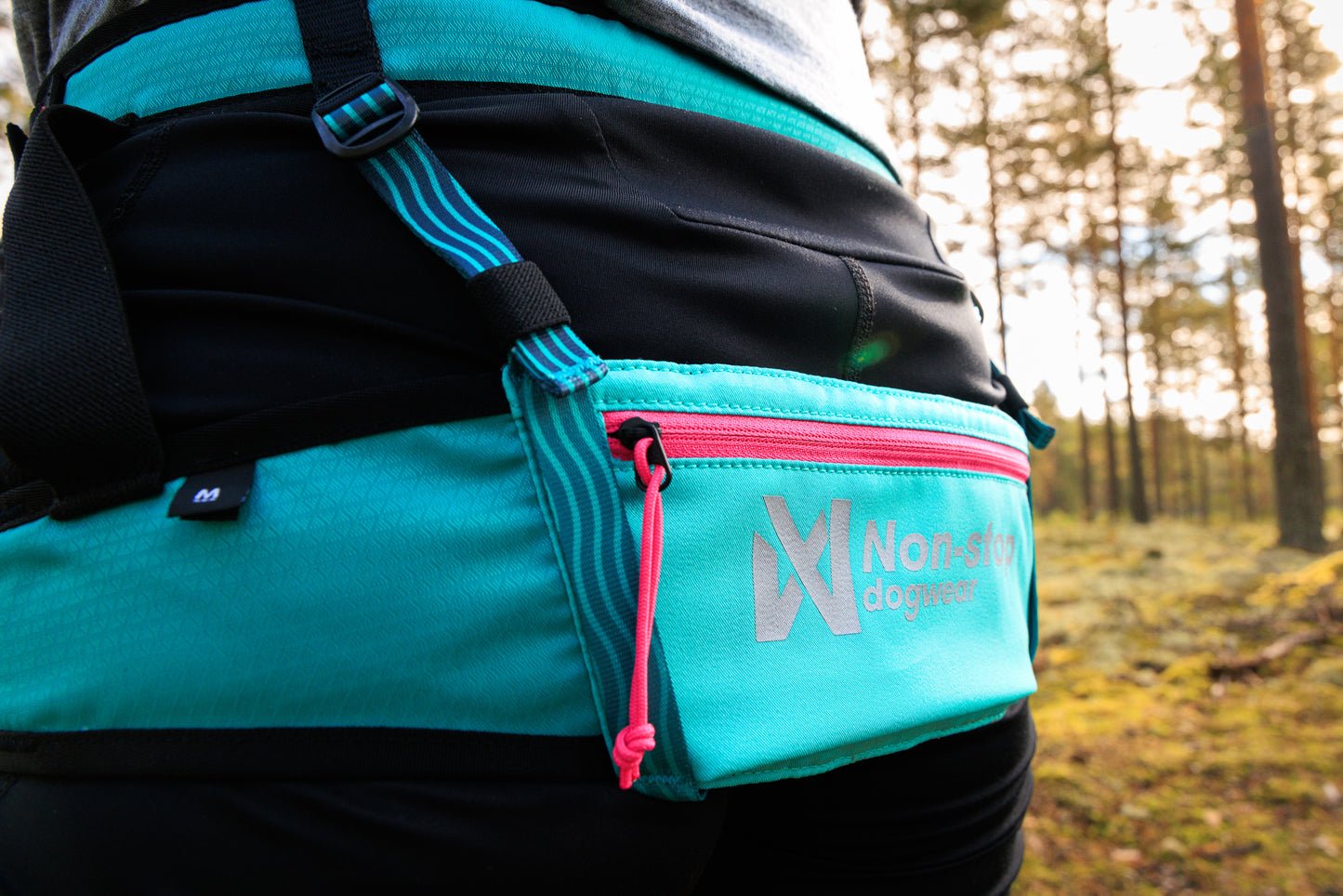 Non-stop CaniX Belt 2.0 aqua/pink