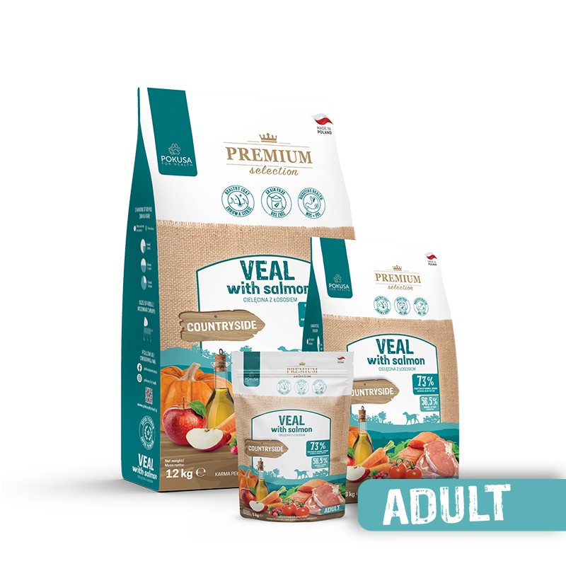 Pokusa Premium Selection Kalb mit Lachs (Adult)
